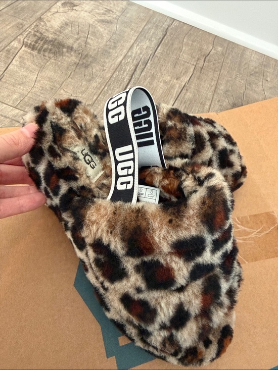UGG Shoes - UGG Leopard Faux-Fur Slide Sandals in Brown and Black
